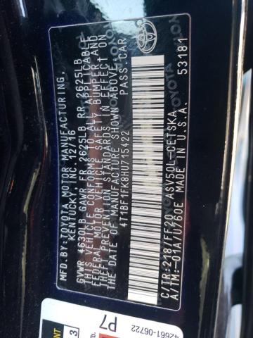 Photo 10 from auction – 2017 TOYOTA CAMRY LE with VIN 4T1BF1FK8HU715422