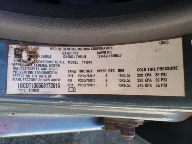Photo 10 from auction – 2006 CHEVROLET COLORADO with VIN 1GCDT136568172615