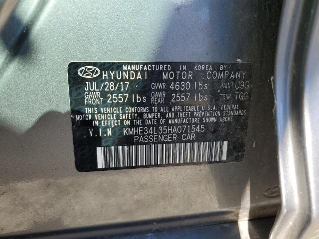 Photo 10 from auction – 2017 HYUNDAI SONATA HYB with VIN KMHE34L35HA071545