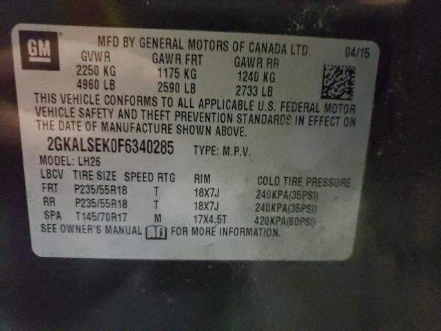 Photo 10 from auction – 2015 GMC TERRAIN SL with VIN 2GKALSEK0F6340285