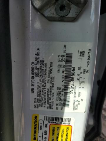 Photo 10 from auction – 2013 FORD FUSION SE with VIN 3FA6P0LU4DR380461
