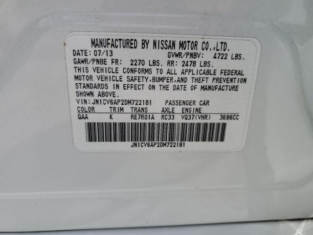 Photo 10 from auction – 2013 INFINITI G37 BASE with VIN JN1CV6AP2DM722181