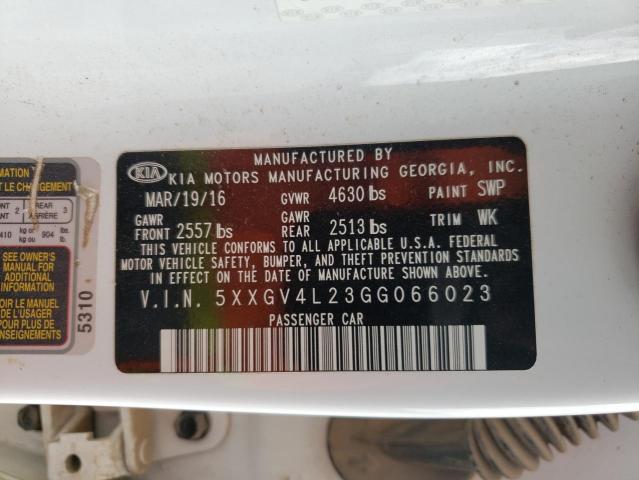 Photo 10 from auction – 2016 KIA UK with VIN 5XXGV4L23GG066023