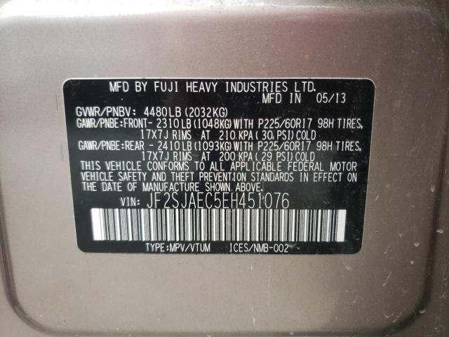 Photo 10 from auction – 2014 SUBARU FORESTER 2 with VIN JF2SJAEC5EH451076