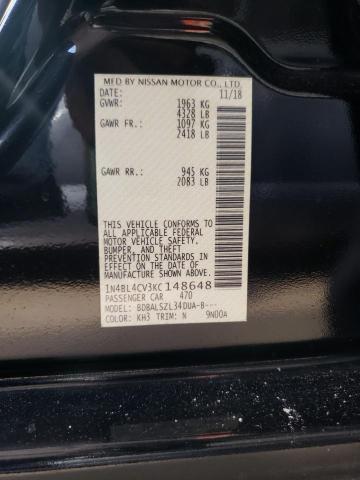 Photo 10 from auction – 2019 NISSAN ALTIMA SR with VIN 1N4BL4CV3KC148648