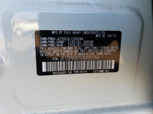 Photo 10 from auction – 2016 SUBARU IMPREZA with VIN JF1GPAA65G8205768