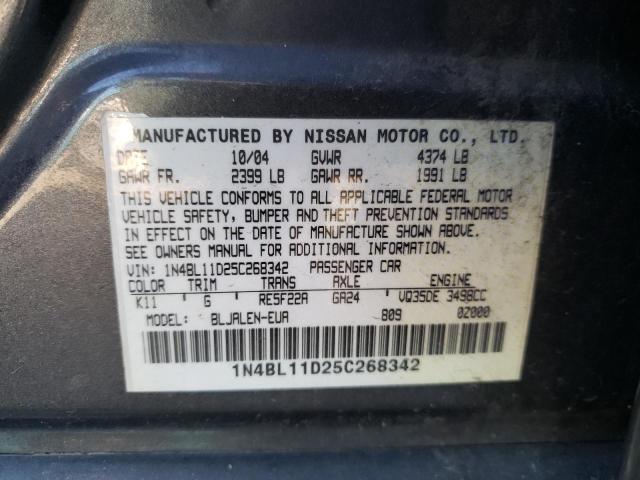 Photo 10 from auction – 2005 NISSAN ALTIMA SE with VIN 1N4BL11D25C268342