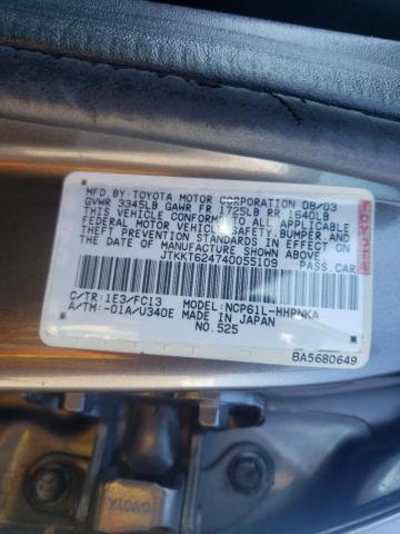 Photo 10 from auction – 2004 TOYOTA SCION XA with VIN JTKKT624740055109