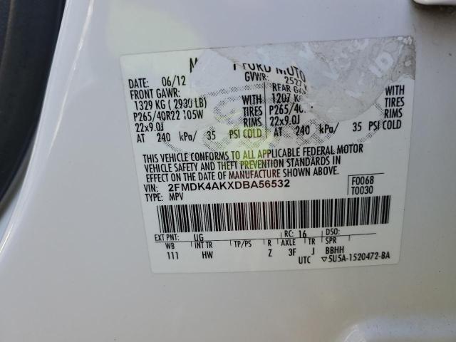 Photo 10 from auction – 2013 FORD EDGE SPORT with VIN 2FMDK4AKXDBA56532