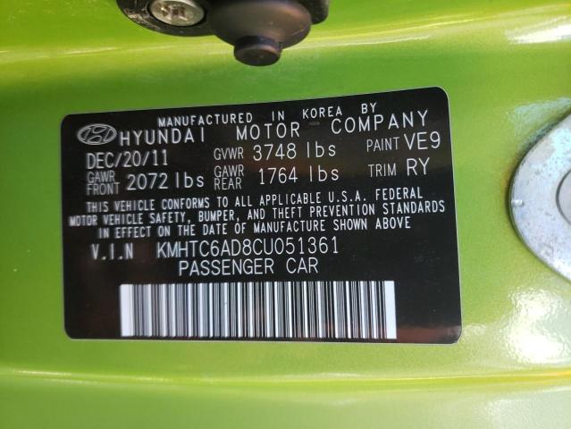 Photo 10 from auction – 2012 HYUNDAI VELOSTER with VIN KMHTC6AD8CU051361