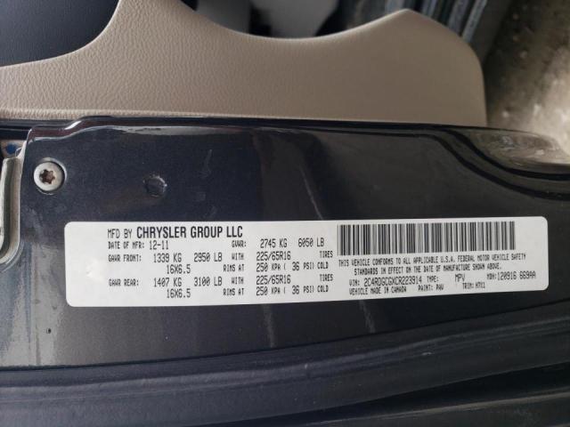 Photo 10 from auction – 2012 DODGE GRAND CARA with VIN 2C4RDGCGXCR223914