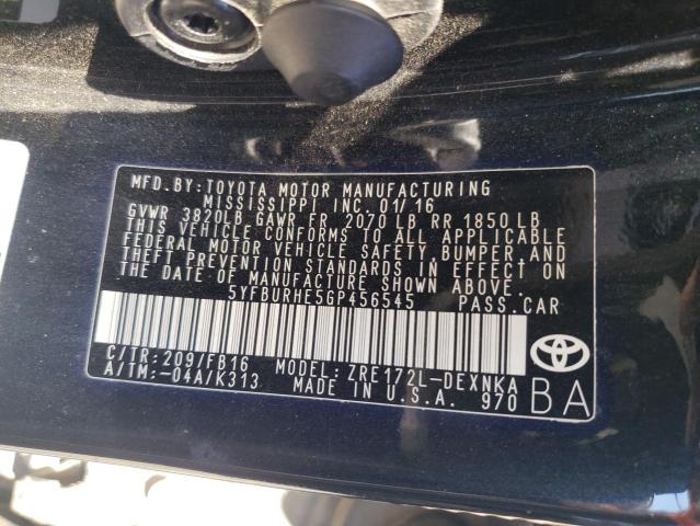 Photo 10 from auction – 2016 TOYOTA COROLLA L with VIN 5YFBURHE5GP456545