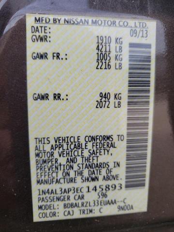 Photo 10 from auction – 2014 NISSAN ALTIMA with VIN 1N4AL3AP3EC145893