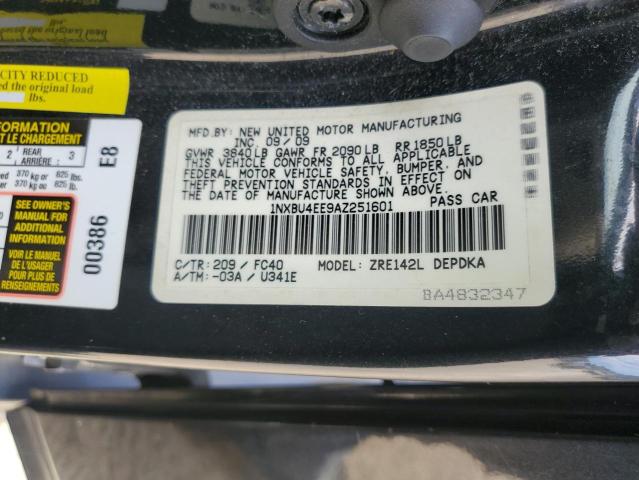 Photo 10 from auction – 2010 TOYOTA COROLLA with VIN 1NXBU4EE9AZ251601