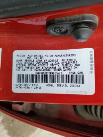 Photo 10 from auction – 2009 TOYOTA COROLLA BA with VIN 1NXBU40E99Z035427