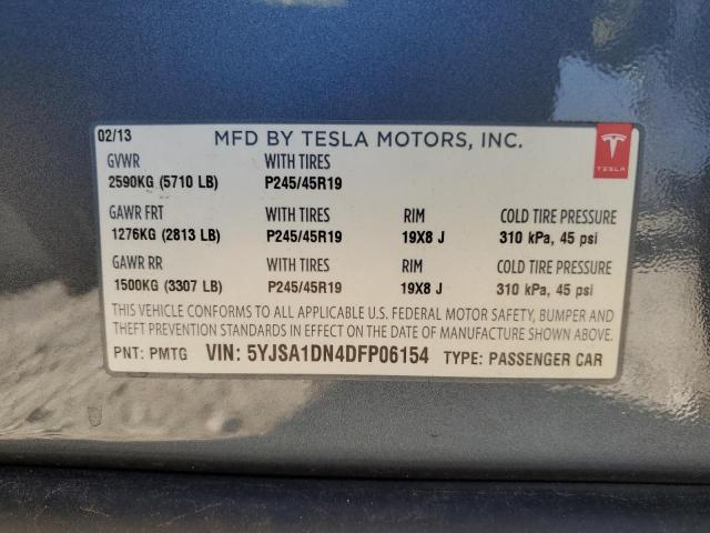 Photo 10 from auction – 2013 TESLA MODEL S with VIN 5YJSA1DN4DFP06154