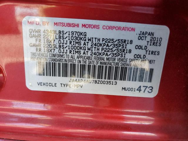 Zdjęcie 10 z aukcji – 2011 MITSUBISHI OUTLANDER z VIN JA4AP4AU7BZ003513