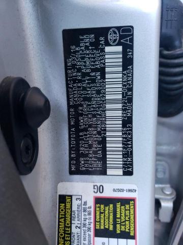 Photo 10 from auction – 2016 TOYOTA COROLLA L with VIN 2T1BURHE0GC629002