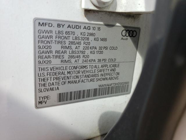 Photo 10 from auction – 2017 AUDI Q7 PRESTIG with VIN WA1VAAF73HD002689