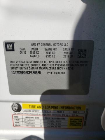 Photo 10 from auction – 2012 CHEVROLET MALIBU 2LT with VIN 1G1ZD5E06CF380585