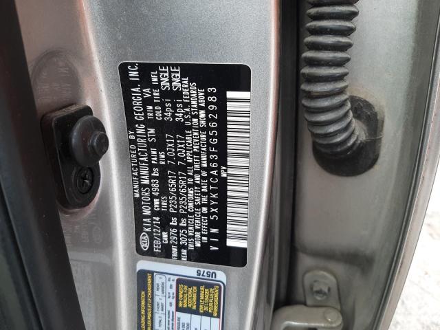 Photo 10 from auction – 2015 KIA SORENTO LX with VIN 5XYKTCA63FG562983