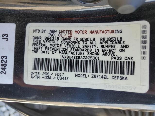 Photo 10 from auction – 2010 TOYOTA COROLLA with VIN 1NXBU4EE5AZ325001