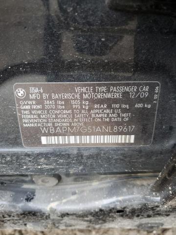 Photo 10 from auction – 2010 BMW 335 I with VIN WBAPM7G51ANL89617