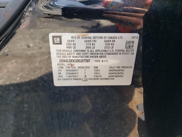 Photo 10 from auction – 2013 CHEVROLET EQUINOX LT with VIN 2GNALDEK3D6287397