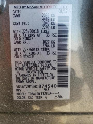 Photo 10 from auction – 2017 NISSAN ROGUE S with VIN 5N1AT2MT3HC874540