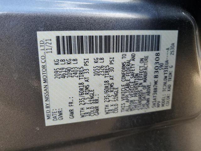 Photo 10 from auction – 2021 NISSAN ROGUE SV with VIN 5N1AT3BB7MC830308