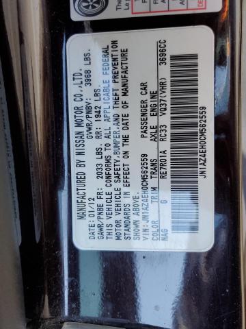 Photo 10 from auction – 2012 NISSAN 370Z BASE with VIN JN1AZ4EH0CM562559