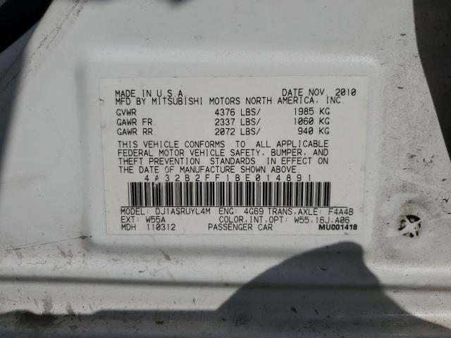 Photo 10 from auction – 2011 MITSUBISHI GALANT FE with VIN 4A32B2FF1BE014891