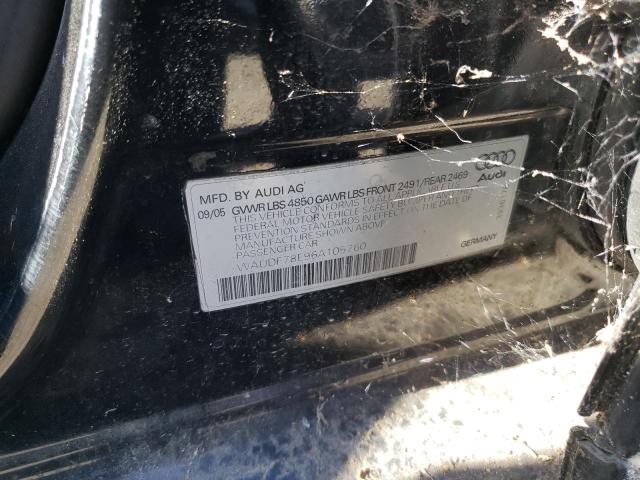 Photo 10 from auction – 2006 AUDI A4 2.0T QU with VIN WAUDF78E96A105760