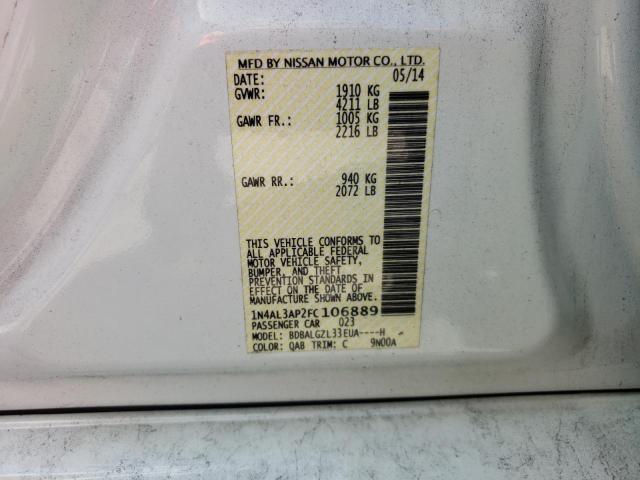 Photo 10 from auction – 2015 NISSAN ALTIMA 2.5 with VIN 1N4AL3AP2FC106889
