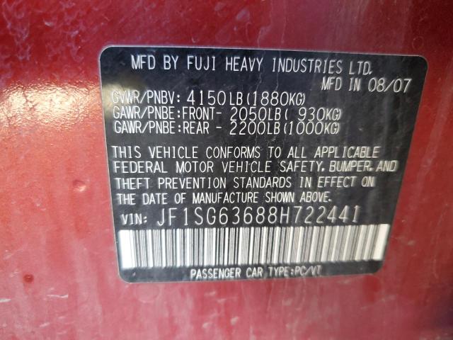 صورة رقم 10 من المزاد - 2008 SUBARU FORESTER 2 مع VIN JF1SG63688H722441