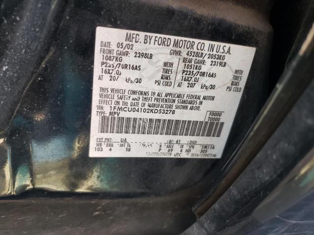 Photo 10 from auction – 2002 FORD ESCAPE with VIN 1FMCU04102KD53278