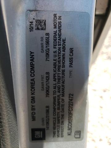 Photo 10 from auction – 2015 CHEVROLET SPARK 1LT with VIN KL8CD6S93FC727472