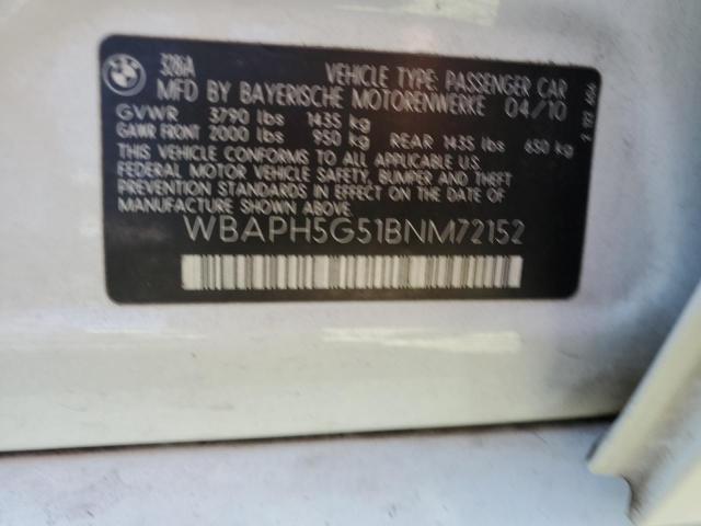 Photo 10 from auction – 2011 BMW 328 I SULE with VIN WBAPH5G51BNM72152
