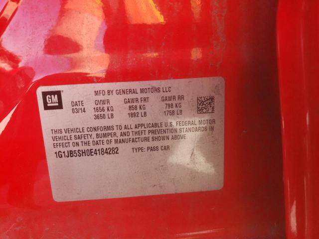 Photo 10 from auction – 2014 CHEVROLET SONIC LS with VIN 1G1JB5SH0E4184282