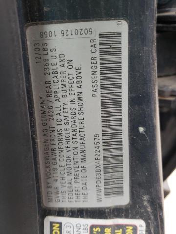 Photo 10 from auction – 2004 VOLKSWAGEN PASSAT GLS with VIN WVWPD63BX4E224579