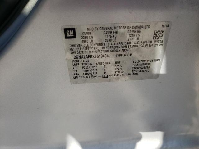 Photo 10 from auction – 2015 CHEVROLET EQUINOX LS with VIN 2GNALAEKXF6194040