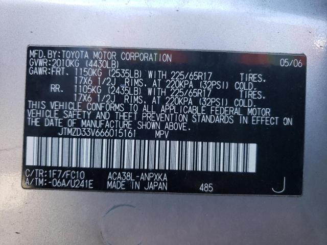 Photo 10 from auction – 2006 TOYOTA RAV4 with VIN JTMZD33V666015161