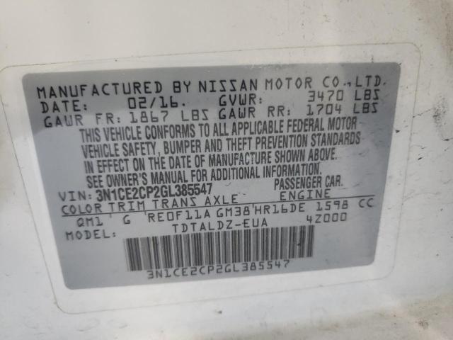 Photo 10 from auction – 2016 NISSAN VERSA NOTE with VIN 3N1CE2CP2GL385547