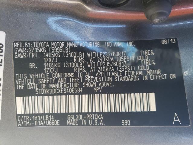 Photo 10 from auction – 2014 TOYOTA SIENNA XLE with VIN 5TDYK3DCXES406584