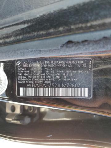 Photo 10 from auction – 2001 BMW X5 3.0I with VIN WBAFA53521LM72807