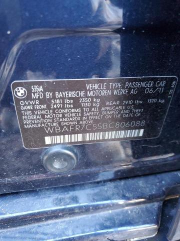 Photo 10 from auction – 2011 BMW 535 I with VIN WBAFR7C55BC806088