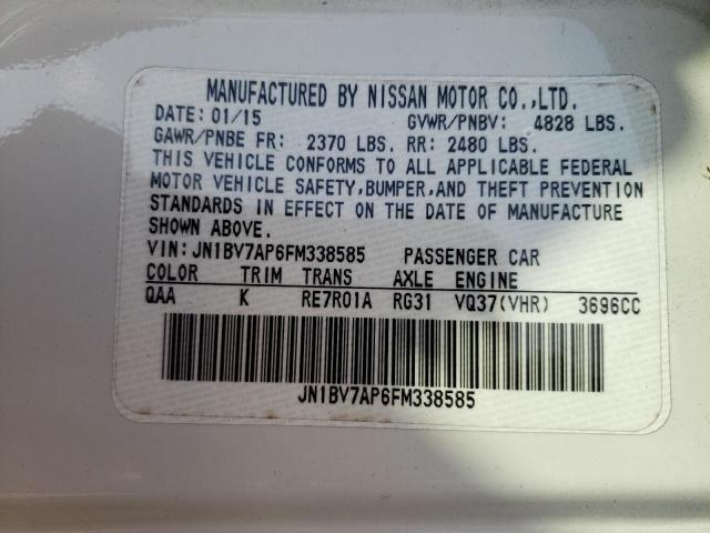 Photo 10 from auction – 2015 INFINITI Q50 BASE with VIN JN1BV7AP6FM338585