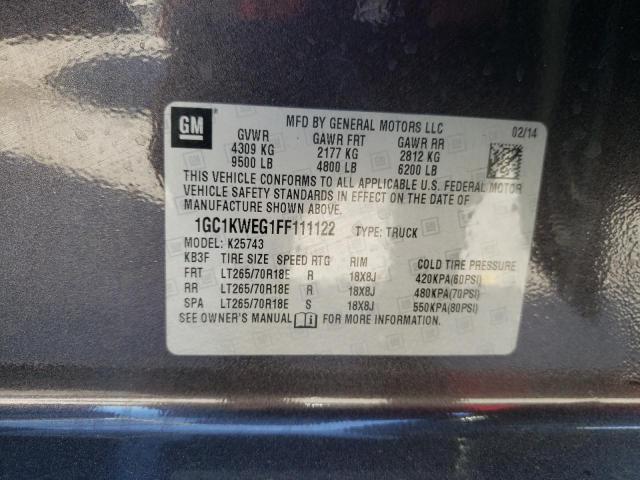 Photo 10 from auction – 2015 CHEVROLET SILVERADO with VIN 1GC1KWEG1FF111122