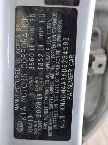 Photo 10 from auction – 2013 KIA RIO LX with VIN KNADM4A36D6254592