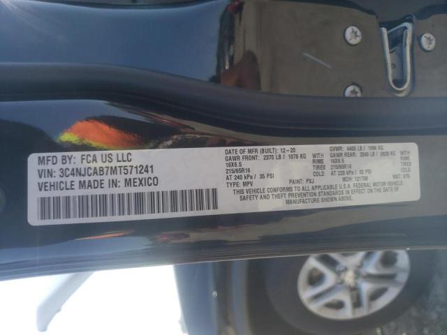 Photo 10 from auction – 2021 JEEP COMPASS SP with VIN 3C4NJCAB7MT571241
